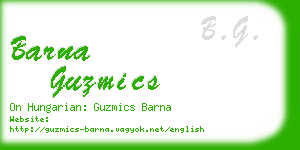 barna guzmics business card